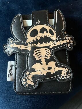 Disney Black and Cream Card Holder with Skeleton Stitch Accent
